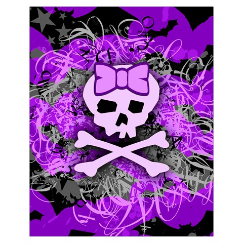 Purple Girly Skull Drawstring Pouch (XL) from ArtsNow.com Front