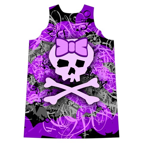Purple Girly Skull Shoulder Cutout Velvet One Piece from ArtsNow.com Back