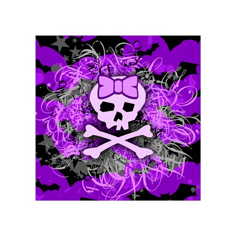 Purple Girly Skull Square Tapestry (Small) from ArtsNow.com Front