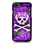 Purple Girly Skull iPhone 8 Seamless Case (Black)