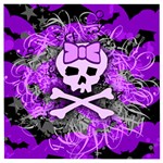 Purple Girly Skull Wooden Puzzle Square