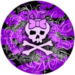 Purple Girly Skull Wooden Puzzle Round