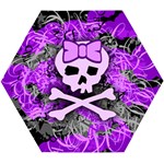 Purple Girly Skull Wooden Puzzle Hexagon