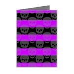 Purple Goth Skulls  Mini Greeting Card