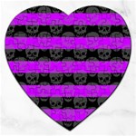 Purple Goth Skulls  Jigsaw Puzzle (Heart)