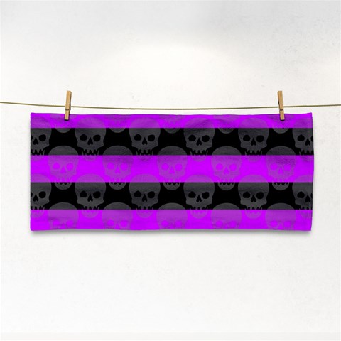 Purple Goth Skulls  Hand Towel from ArtsNow.com Front