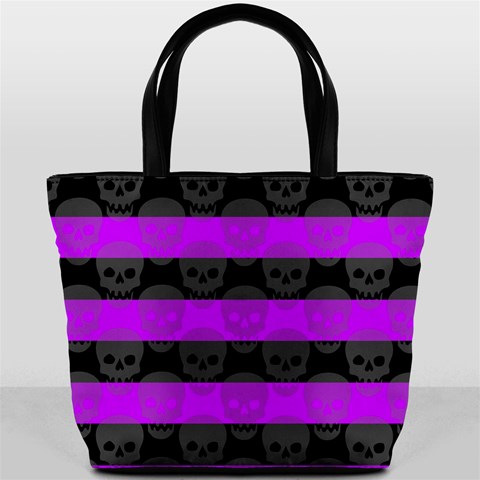 Purple Goth Skulls  Bucket Bag from ArtsNow.com Back