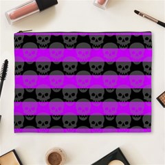Purple Goth Skulls  Cosmetic Bag (XL) from ArtsNow.com Front
