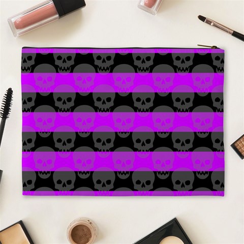 Purple Goth Skulls  Cosmetic Bag (XL) from ArtsNow.com Back