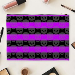 Purple Goth Skulls  Cosmetic Bag (XL) from ArtsNow.com Back