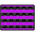 Purple Goth Skulls  Fleece Blanket (Large)