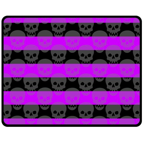 Purple Goth Skulls  Fleece Blanket (Medium) from ArtsNow.com 60 x50  Blanket Front