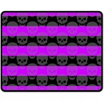 Purple Goth Skulls  Fleece Blanket (Medium)