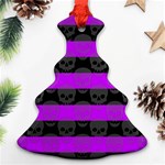 Purple Goth Skulls  Christmas Tree Ornament (Two Sides)