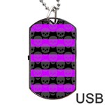 Purple Goth Skulls  Dog Tag USB Flash (Two Sides)