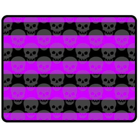 Purple Goth Skulls  Double Sided Fleece Blanket (Medium) from ArtsNow.com 58.8 x47.4  Blanket Front