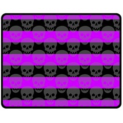 Purple Goth Skulls  Double Sided Fleece Blanket (Medium) from ArtsNow.com 58.8 x47.4  Blanket Back