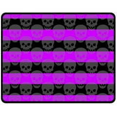 Purple Goth Skulls  Double Sided Fleece Blanket (Medium) from ArtsNow.com 58.8 x47.4  Blanket Back