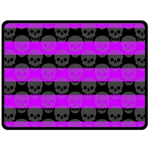 Purple Goth Skulls  Double Sided Fleece Blanket (Large) from ArtsNow.com 80 x60  Blanket Front