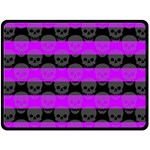 Purple Goth Skulls  Double Sided Fleece Blanket (Large)