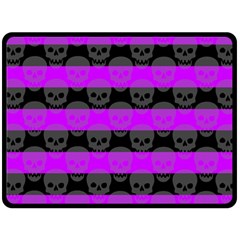 Purple Goth Skulls  Double Sided Fleece Blanket (Large) from ArtsNow.com 80 x60  Blanket Back