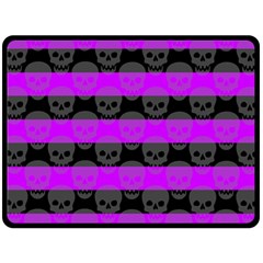 Purple Goth Skulls  Double Sided Fleece Blanket (Large) from ArtsNow.com 80 x60  Blanket Back