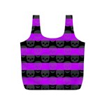 Purple Goth Skulls  Full Print Recycle Bag (S)