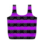 Purple Goth Skulls  Full Print Recycle Bag (M)