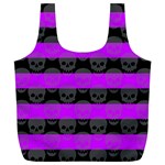 Purple Goth Skulls  Full Print Recycle Bag (XL)