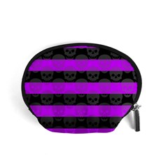 Purple Goth Skulls  Accessory Pouch (Small) from ArtsNow.com Front