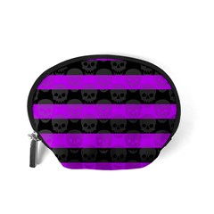 Purple Goth Skulls  Accessory Pouch (Small) from ArtsNow.com Back