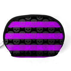 Purple Goth Skulls  Accessory Pouch (Medium) from ArtsNow.com Back