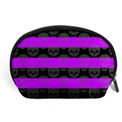 Purple Goth Skulls  Accessory Pouch (Large) from ArtsNow.com Front