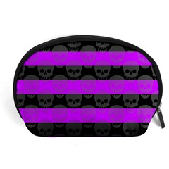 Purple Goth Skulls  Accessory Pouch (Large) from ArtsNow.com Front
