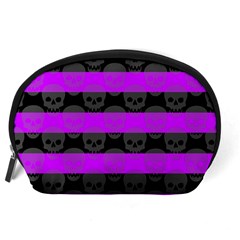 Purple Goth Skulls  Accessory Pouch (Large) from ArtsNow.com Back