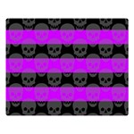 Purple Goth Skulls  Double Sided Flano Blanket (Large)