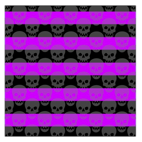 Purple Goth Skulls  Large Satin Scarf (Square) from ArtsNow.com Front