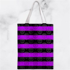 Purple Goth Skulls  Zipper Classic Tote Bag from ArtsNow.com Front
