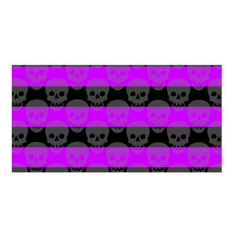 Purple Goth Skulls  Satin Shawl from ArtsNow.com Front