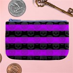 Purple Goth Skulls  Large Coin Purse