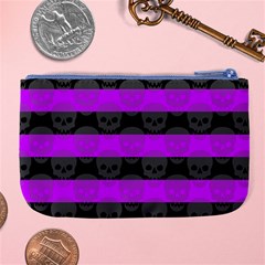 Purple Goth Skulls  Large Coin Purse from ArtsNow.com Back