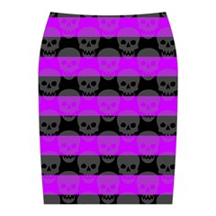 Purple Goth Skulls  Midi Wrap Pencil Skirt from ArtsNow.com Back