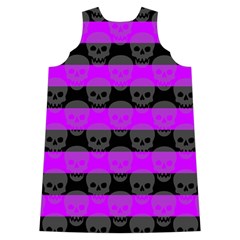 Purple Goth Skulls  Shoulder Cutout Velvet One Piece from ArtsNow.com Back