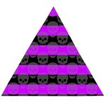 Purple Goth Skulls  Wooden Puzzle Triangle