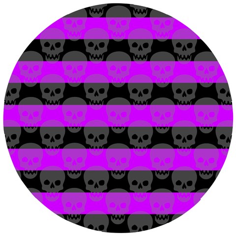Purple Goth Skulls  Wooden Puzzle Round from ArtsNow.com Front