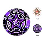 Purple Star Playing Cards Single Design (Round)