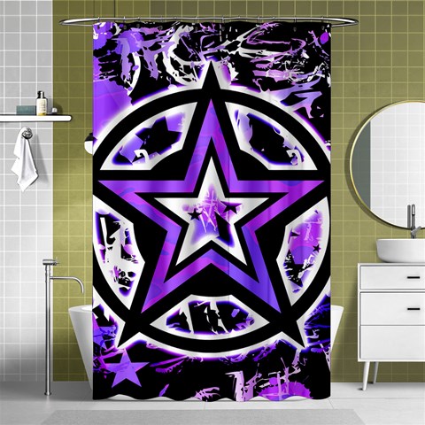 Purple Star Shower Curtain 48  x 72  (Small) from ArtsNow.com Curtain(48  X 72 ) - 42.18 x64.8  Curtain(48  X 72 )