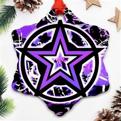 Purple Star Snowflake Ornament (Two Sides) from ArtsNow.com Back