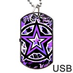 Purple Star Dog Tag USB Flash (One Side)