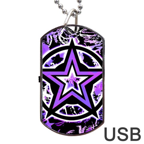 Purple Star Dog Tag USB Flash (Two Sides) from ArtsNow.com Front
